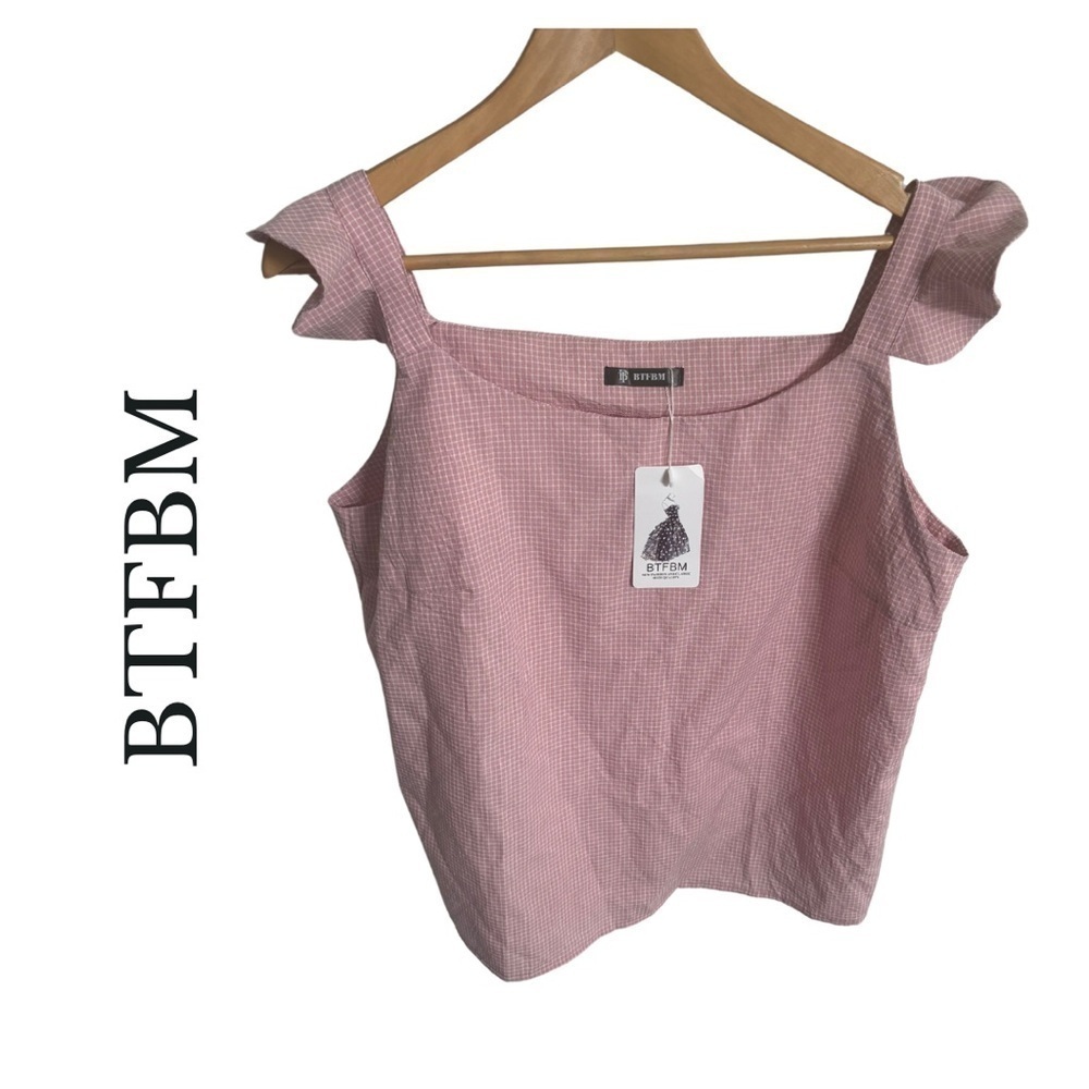 BTFBM Blush Pink NWT Flutter Sleeve Tank Top | XL